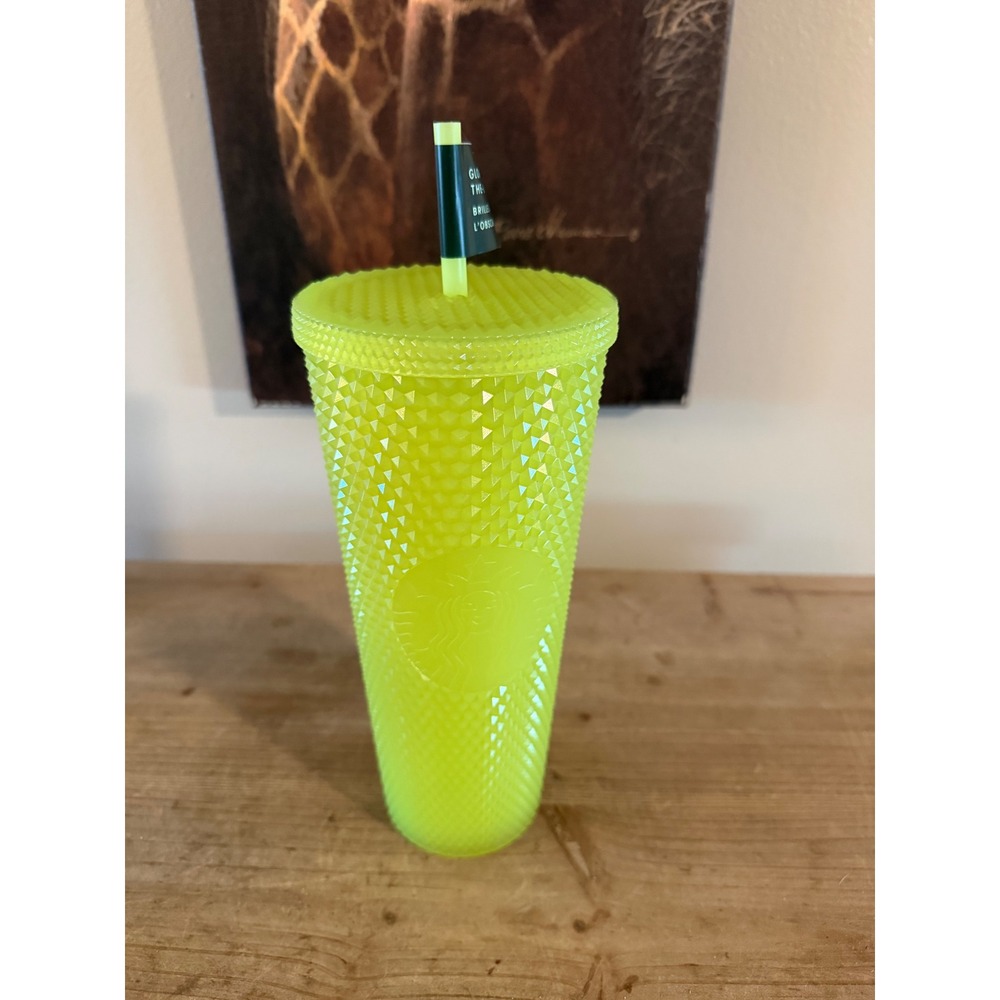 Starbucks Glow In The Dark Studded Venti Tumbler 24oz Neon Lime Green 011136309